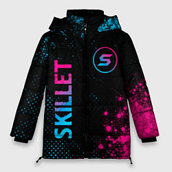 Женская зимняя куртка Skillet - neon gradient: надпись, символ