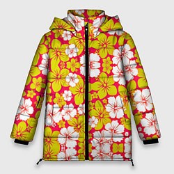 Куртка зимняя женская Hawaiian kaleidoscope, цвет: 3D-красный