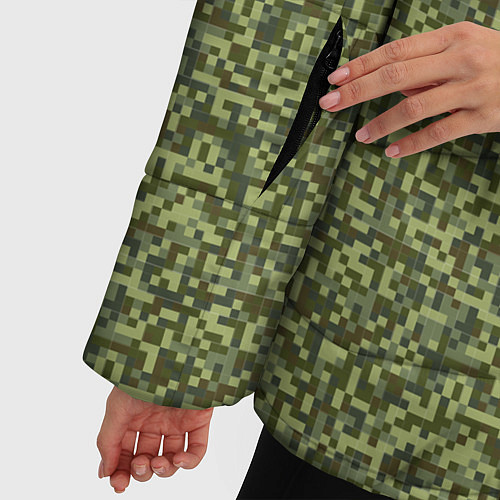 Женская зимняя куртка Армейская форма мелкий пиксель / 3D-Красный – фото 5