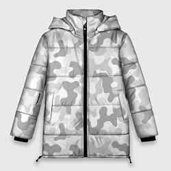 Куртка зимняя женская Камуфляж цифра светло-серый крупный, цвет: 3D-черный