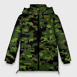 Куртка зимняя женская Камуфляж лесной пиксель, цвет: 3D-светло-серый