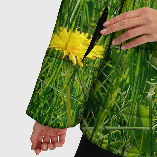 Женская зимняя куртка Солнечные одуванчики / 3D-Светло-серый – фото 5