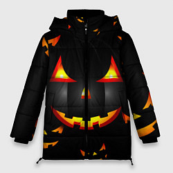 Куртка зимняя женская Забавная рожица, цвет: 3D-черный