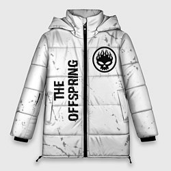 Женская зимняя куртка The Offspring glitch на светлом фоне: надпись, сим