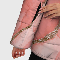 Куртка зимняя женская Розовое золото акварель, цвет: 3D-красный — фото 2