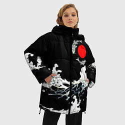 Куртка зимняя женская Волны и рыбки, цвет: 3D-черный — фото 2