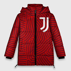 Куртка зимняя женская Juventus отпечатки, цвет: 3D-красный