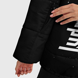 Куртка зимняя женская Judas Priest и рок символ на темном фоне, цвет: 3D-черный — фото 2
