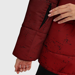 Куртка зимняя женская Темно - красный гранж, цвет: 3D-черный — фото 2