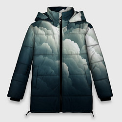 Куртка зимняя женская Темные тучи - иллюстрация, цвет: 3D-черный