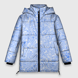 Куртка зимняя женская Абстракция Голубой текстура Зима, цвет: 3D-черный
