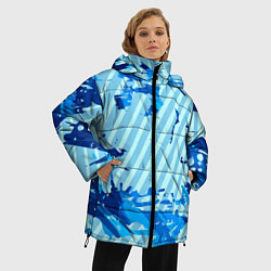 Куртка зимняя женская Синие линии, цвет: 3D-красный — фото 2