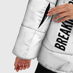 Куртка зимняя женская Breaking Benjamin и рок символ на светлом фоне, цвет: 3D-черный — фото 2