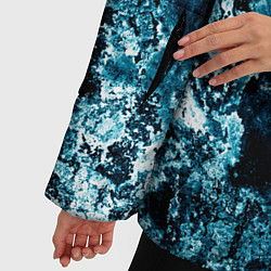 Куртка зимняя женская Гранж - абстрактные синие разводы, цвет: 3D-светло-серый — фото 2