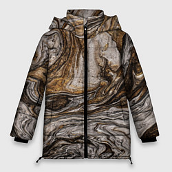 Куртка зимняя женская Золотистый мрамор, цвет: 3D-светло-серый