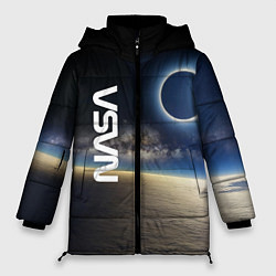 Женская зимняя куртка Солнечное затмение в открытом космосе