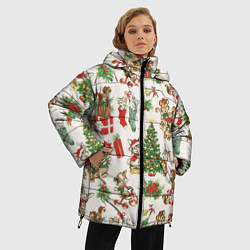 Куртка зимняя женская Christmas Рождество, цвет: 3D-светло-серый — фото 2