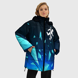 Куртка зимняя женская Portal взрыв частиц, цвет: 3D-черный — фото 2