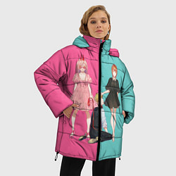 Куртка зимняя женская Пауэр и Макима с Дэндзи на поводке, цвет: 3D-красный — фото 2