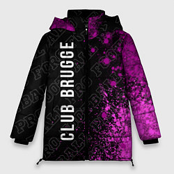 Куртка зимняя женская Club Brugge pro football: по-вертикали, цвет: 3D-черный