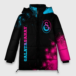Женская зимняя куртка Galatasaray - neon gradient: надпись, символ