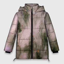 Женская зимняя куртка Абстрактный туман и следы красок