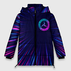Куртка зимняя женская Mercedes neon speed lines, цвет: 3D-черный