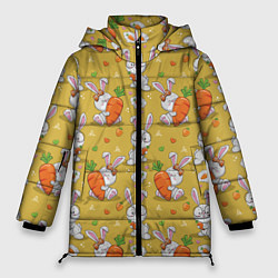 Куртка зимняя женская Милый кролик с морковкой, цвет: 3D-красный