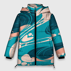 Куртка зимняя женская Абстрактные разводы - текстура, цвет: 3D-черный