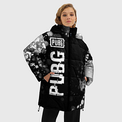 Куртка зимняя женская PUBG glitch на темном фоне: по-вертикали, цвет: 3D-черный — фото 2