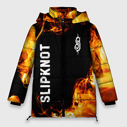 Женская зимняя куртка Slipknot и пылающий огонь