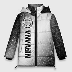 Женская зимняя куртка Nirvana glitch на светлом фоне: по-вертикали