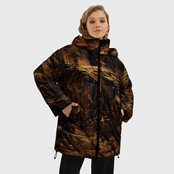Куртка зимняя женская Абстрактные лиственные краски, цвет: 3D-светло-серый — фото 2