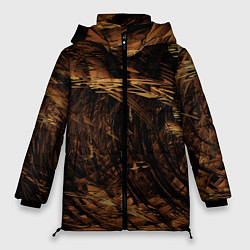 Куртка зимняя женская Абстрактные лиственные краски, цвет: 3D-светло-серый