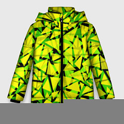 Куртка зимняя женская Желтый геометрический узор, цвет: 3D-светло-серый