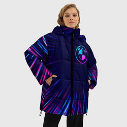 Куртка зимняя женская BMW neon speed lines, цвет: 3D-черный — фото 2