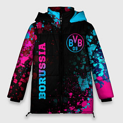 Женская зимняя куртка Borussia - neon gradient: надпись, символ