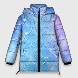 Женская зимняя куртка Голубая чешуя русалки - паттерн