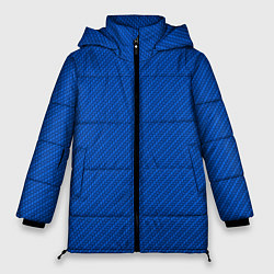 Женская зимняя куртка Плетёная синяя ткань - паттерн