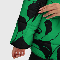 Куртка зимняя женская Panda green pattern, цвет: 3D-черный — фото 2