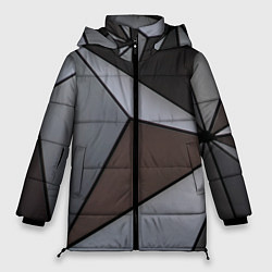 Куртка зимняя женская Металлическая геометрическая броня, цвет: 3D-светло-серый