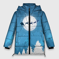 Куртка зимняя женская Новогодняя сказка дед мороз, цвет: 3D-светло-серый