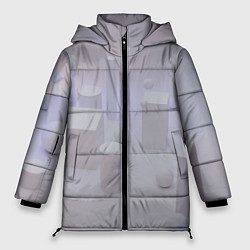 Куртка зимняя женская Светлые геометрические шары и кубы, цвет: 3D-черный