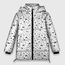 Женская зимняя куртка Кошки черно-белый паттерн