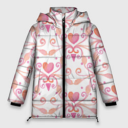 Женская зимняя куртка Винтажные сердечки