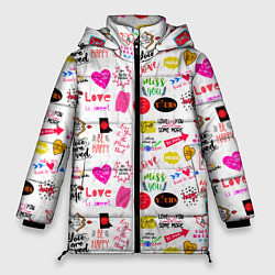 Куртка зимняя женская Love inscriptions, цвет: 3D-светло-серый