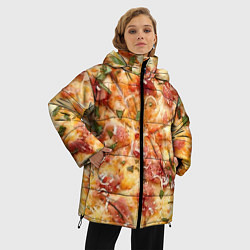 Куртка зимняя женская Вкусная пицца, цвет: 3D-светло-серый — фото 2