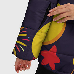 Куртка зимняя женская Новогодний фейерверк, цвет: 3D-черный — фото 2