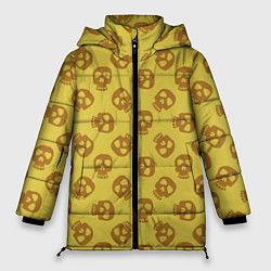 Куртка зимняя женская Черепа квадратные, цвет: 3D-светло-серый