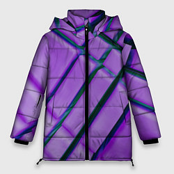 Женская зимняя куртка Фиолетовый фон и тёмные линии